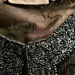 Laurence Kazar Black Beaded Evening Jacket